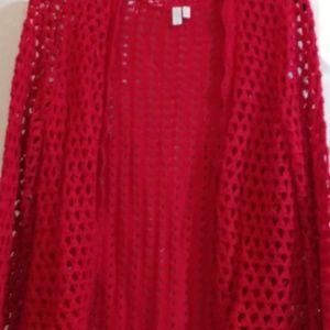 Red crochet Holiday sweater